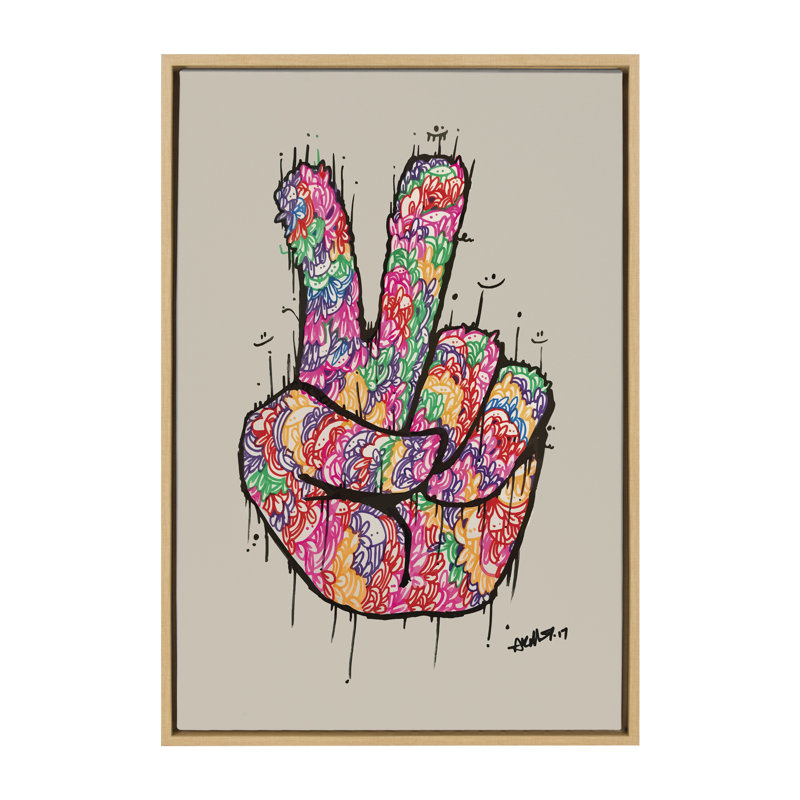 Impression sur toile encadrée, "Peace sign" par Arm of Casso