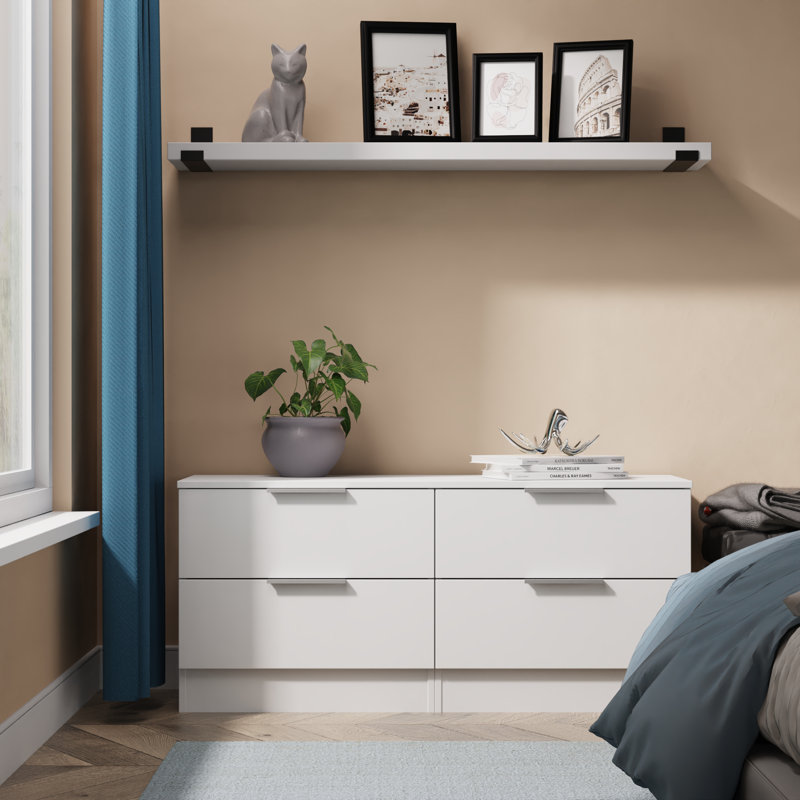 Fully Assembled Batel 4 Drawer 112Cm W Double Dresser
