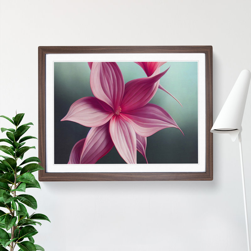 Ultimate Modern Flower Art - Framed Print, 25cm H x 34cm W x 2cm D, Walnut Framed