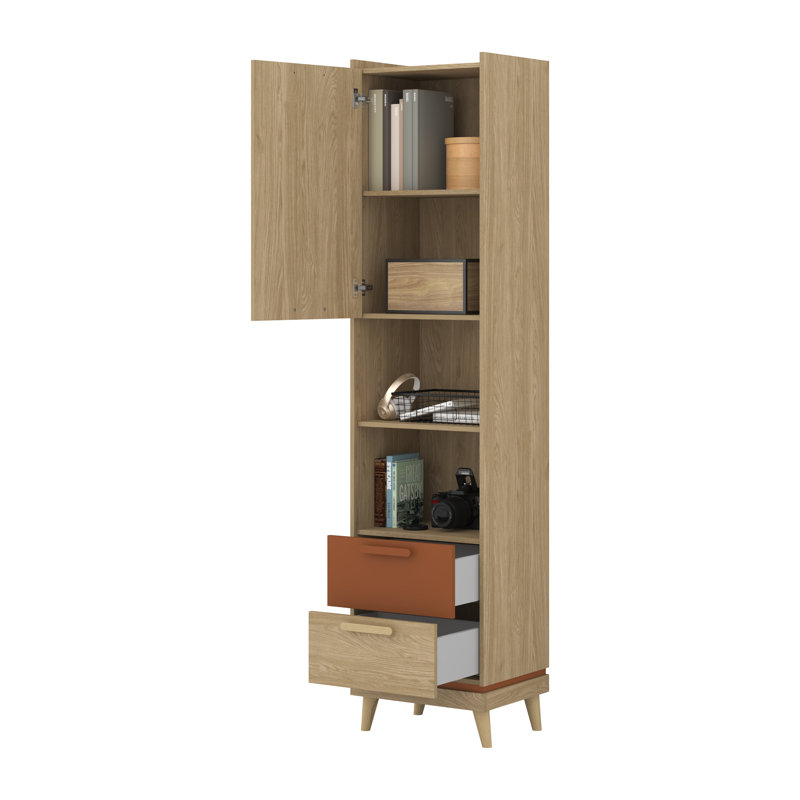 Holladay 50cm W 2 - Drawer Chest of Drawers, Beige/Orange
