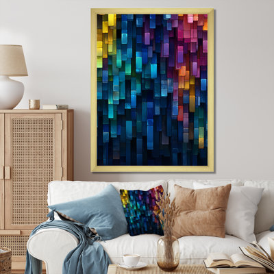 Minimal Sunshine of Vibrant Turquoise Wall - Print on Canvas