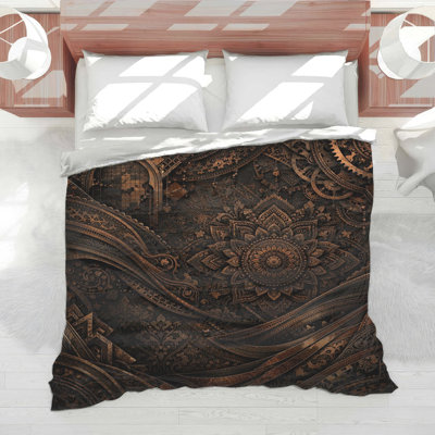 Intricate Bronze Mandala Comforter