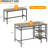 3-Piece Rectangular Dining Table Set with Wine Rack, Includes 2 Benches for 4, Ideal for Small Spaces, Apartments, and Dinettes-2107551734-2107551729
