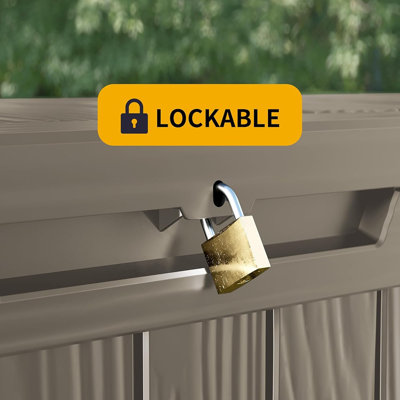 Deck Box, Outdoor Storage Boxes Lockable Lid For Garden T...