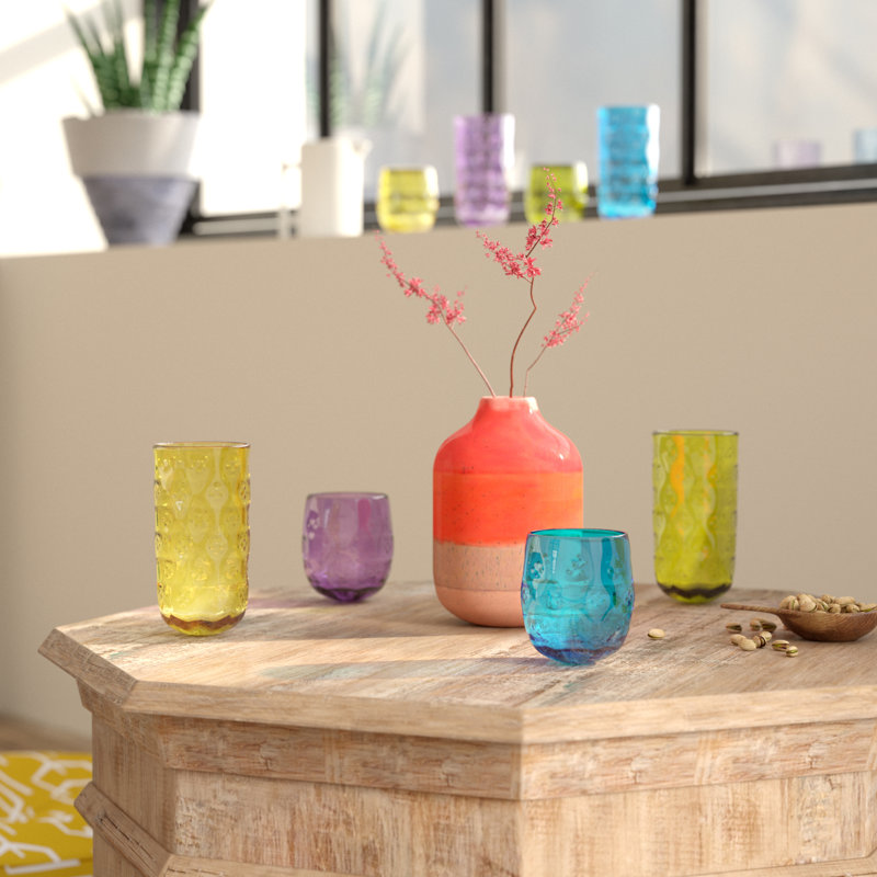 Ensemble de verres en acrylique assortis 8 pièces Corentin, Jaune