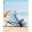 Chaise de plage à dossier inclinable, chaises de plage pliantes portatives avec 5 positions réglables, glacière intégrée et sangles de sac à dos-1044937983-1062432620
