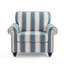 Upholstered Cotton Blend and Herringbone Armchair-1763927364