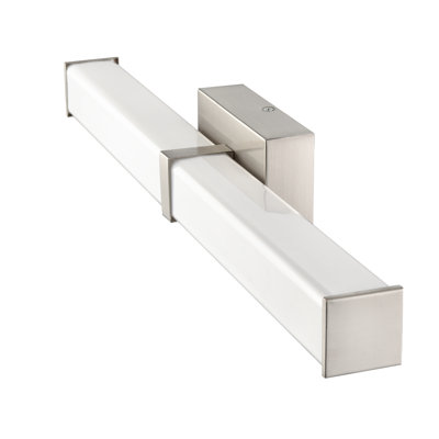 Jeshawn 24" Wide Integrated LED Bathroom Vanity Light with White Shade