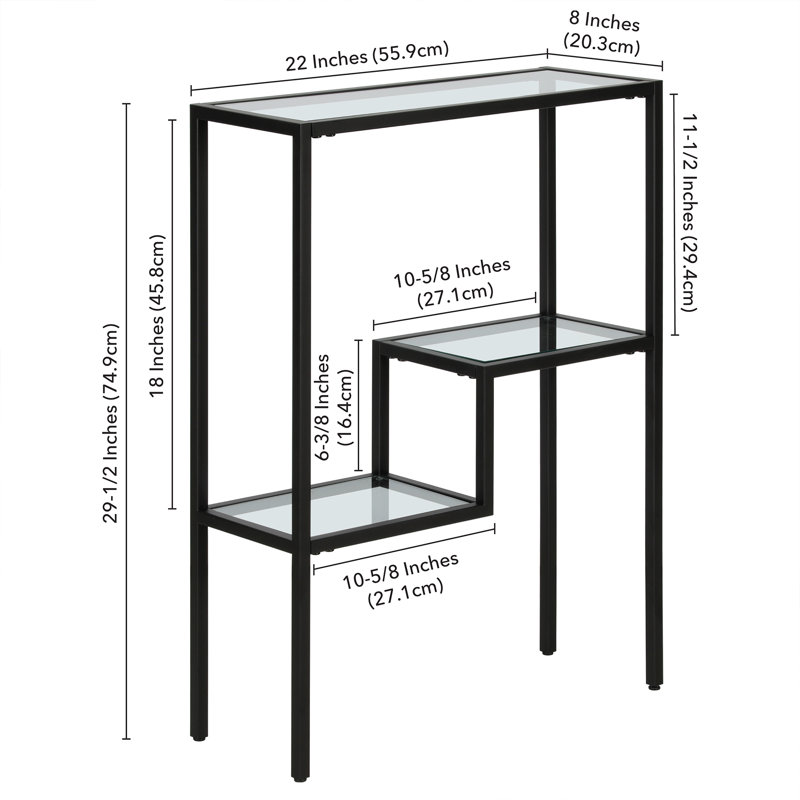 Lovett Wide Rectangular Console Table, Black, 74.9cm H x 55.9cm W x 20.3cm D