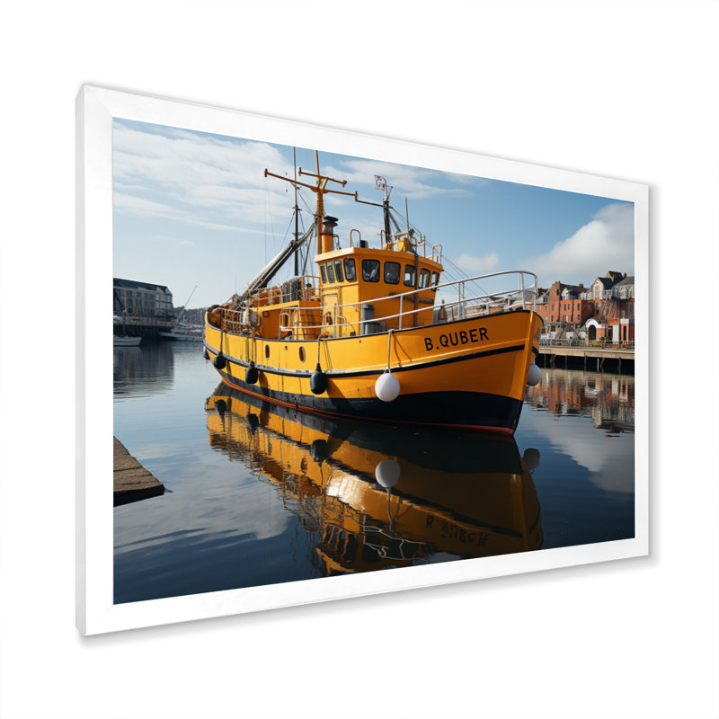 Port Quayside Contrast III sur toile, Cadre photo blanc, H 24 po x l 32 po x P 1 po