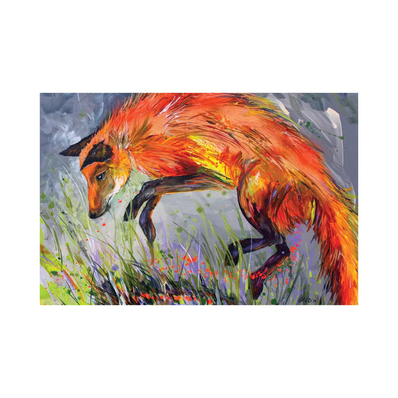 Spring Fox by Lindsey Dahl - Wrapped Canvas Painting, 20.32 cm H x 30.48 cm W