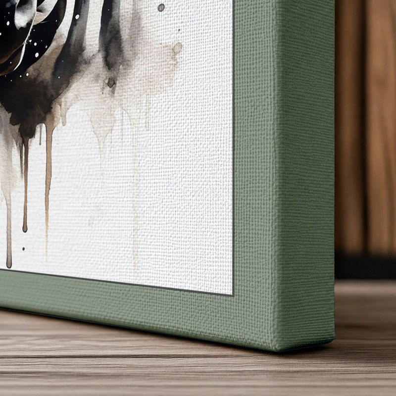 Striped Portrait Modern - Print, 30x20 - 76.2 x 50.8 cm, Sage Border