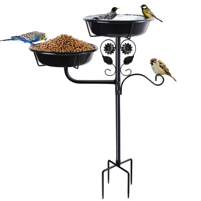 32.7 Inch Metal Bird Bath for Outside