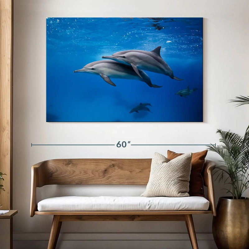 Brampt Swimming Dolphin Pair, 34" H x 51" W