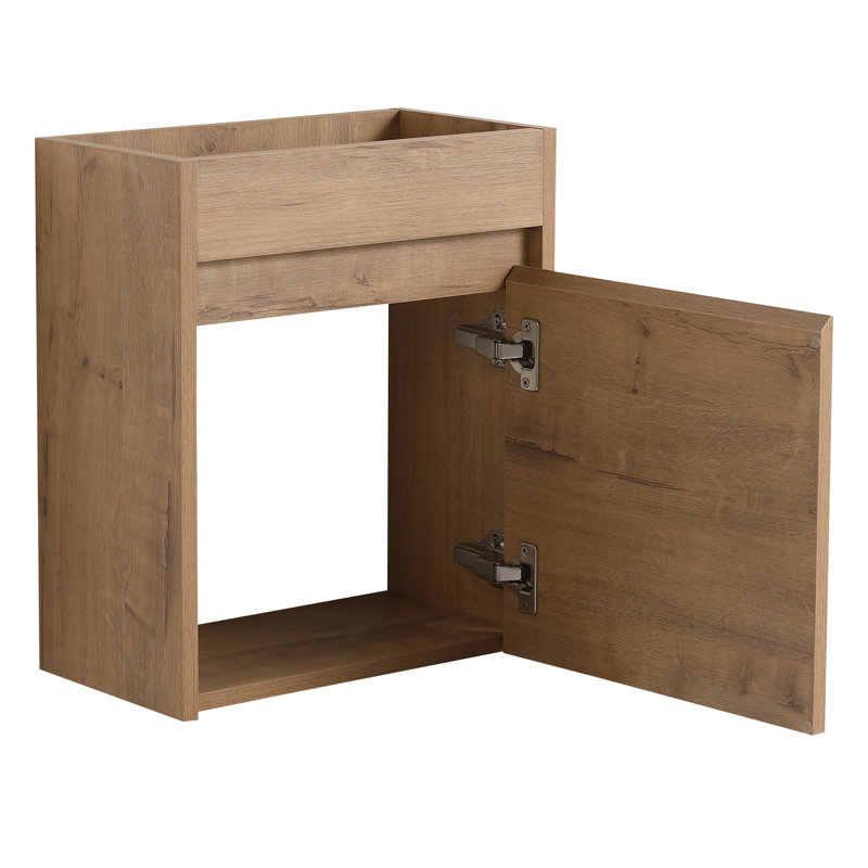 Soft Close Doors Bathroom Vanity With Sink,16 Inch  For Small Bathroom