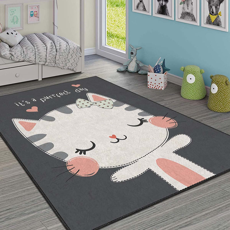 Luxurious Polyester Area Rug, 5.2 x 7.5 ft | 740 g/m², Non-Slip Felt Dot Underside, Laminated Sponge for Durability | Antibacterial, Easy Clean, Machine Washable at 86°F, Stunning Digital Print on Velvet Fabric