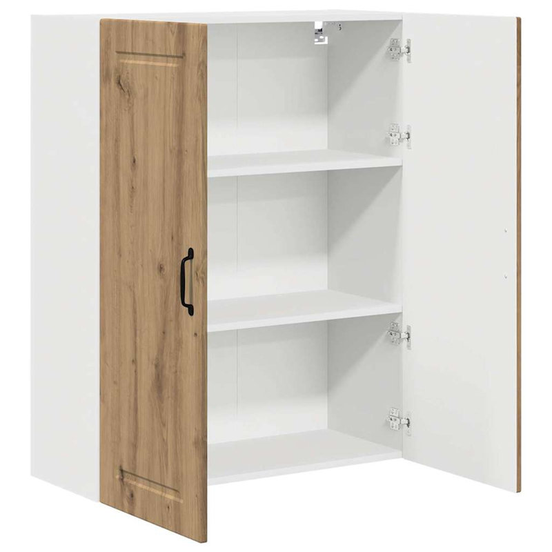 Vidaxl Kitchen Wall Cabinet High Gloss White 60 X 31 X 100 Cm, 100cm H x 80cm W x 31cm D, Artisan Oak