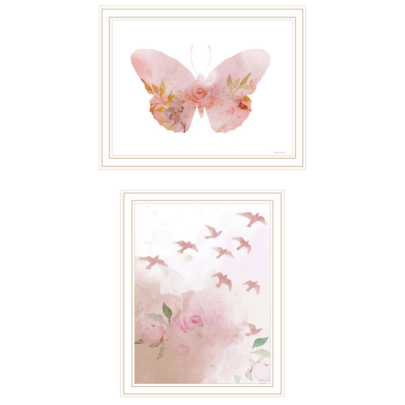 «Trendy Decor 4U», 2 pièces, vignette de prairie, oiseaux et papillons