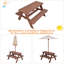 Aundrey Rectangular Fir Solid Wood Outdoor with Umbrella Hole Picnic Table - 89 cm W 79 cm D