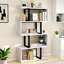 Chaneyra 5-Tier Corner Shelf Unit，80 x 143 cm  S-Shaped Small Bookcase-1397701282