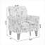 Fauteuil d'appoint compact avec garniture cloutée florale avec pieds en bois massif, revêtement en polyester vert classique
