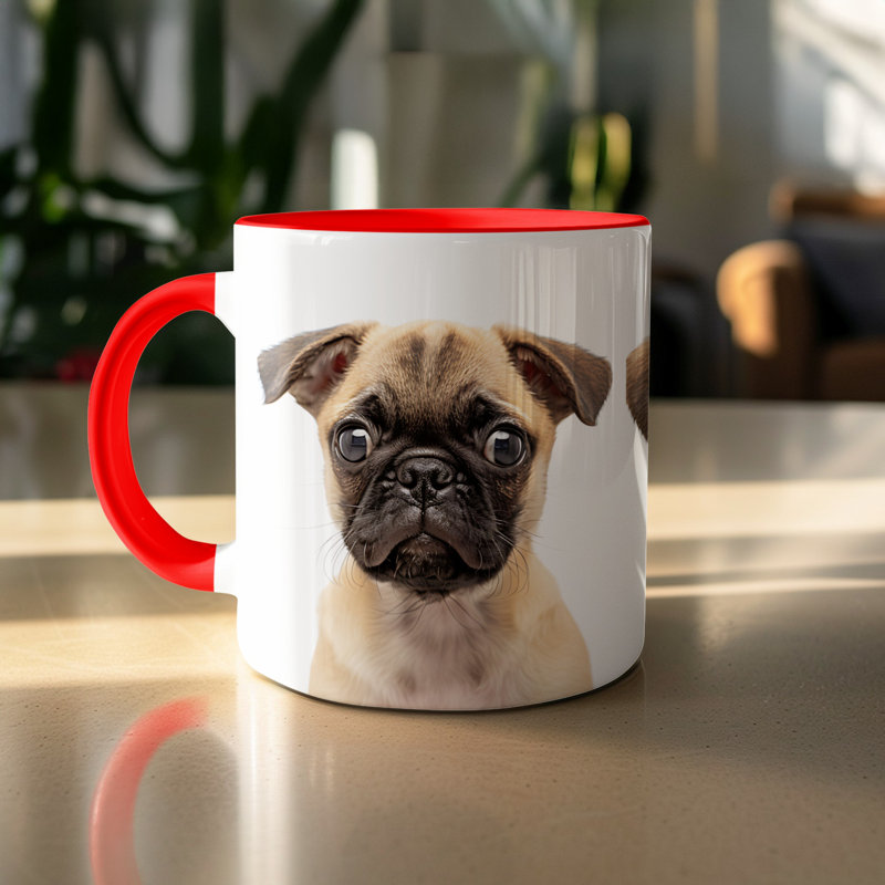 Ceramic Coffee Mug, Red, 4