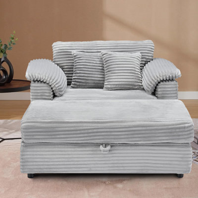 Geier Oversized Chaise Lounge with Storage, Reading Chair and Ottoman, Sleeper Sofa with USB Ports. by Mercer41
