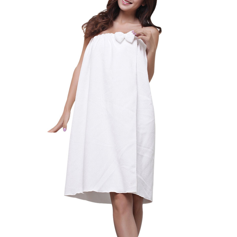 Serviette de bain en microfibre à séchage rapide 55 x 27 po Bow Bowknot, Blanc