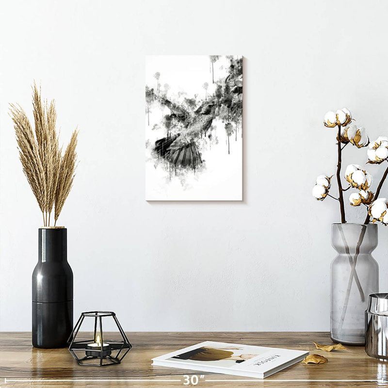 Colibri brun et noir, H 12 po x l 8 po