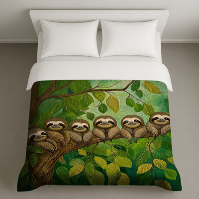 Sloths Bedding Animals Duvet Cover Bohemian Boho