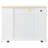 Fluted Kitchen Island with Trash Can Storage, Power Outlet & Internal Storage Rack (White)-129470458