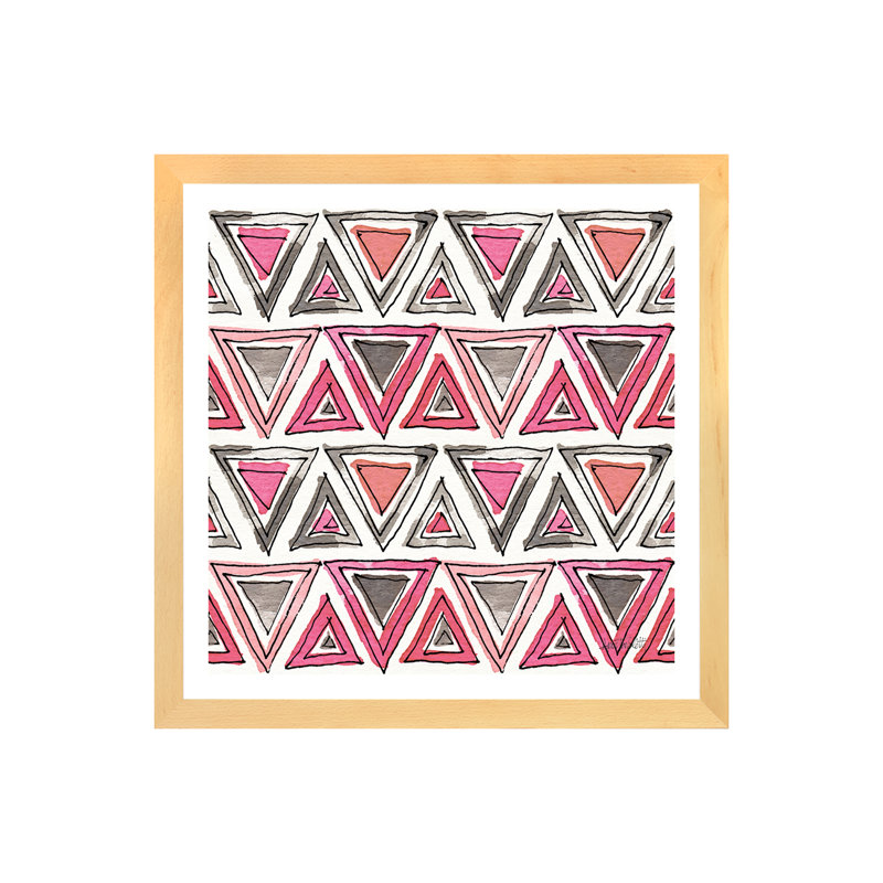 Art sur motif d’accents chic, H 24 po x l 24 po x P 1 po, Papier encadré naturel