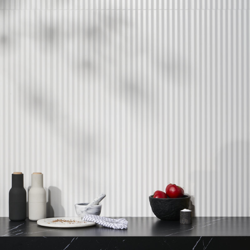 Linear 11.41 in. x 35.37 in. 3D Matte Ceramic Wall Tile (14.42 Sq. Ft. / Case), White