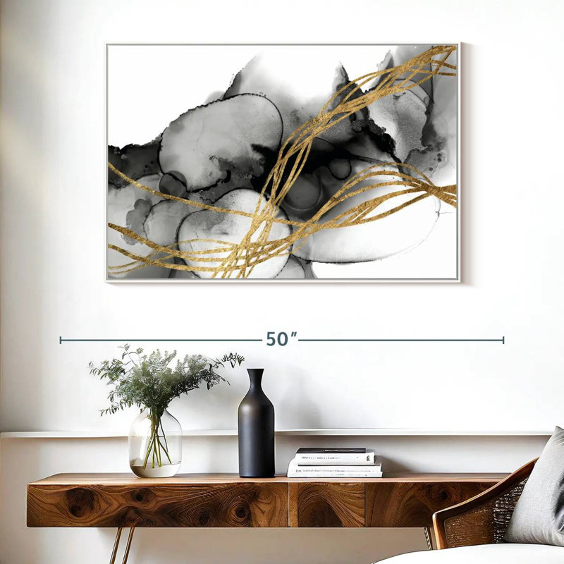 Matrice ondulée II, Cadre flottant blanc, 40 po x 27 po