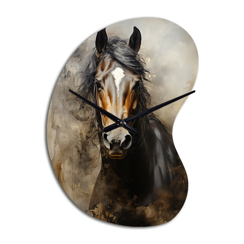 Horloge murale blanche en forme de cheval, reproduction asymétrique moderne, Petit