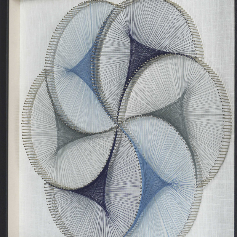 Abstract Blue String Art Shadow Box Wall Decor