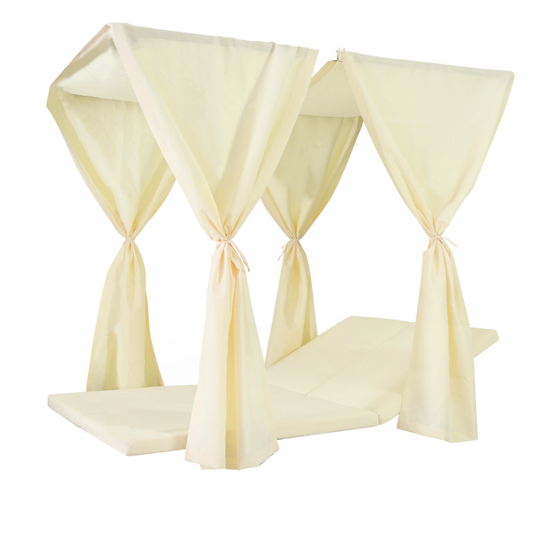Cream Daybed Cushion And Curtains, Waterproof, 77.69 In X 50.36 2.7 In, 17.43 Lb, 48.75 27.25 11.5 Parceled Box, 30.95 Lb & Package,