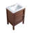 Nadar 24 in. Brown Walnut Bathroom Vanity With White, 3-Hole Ceramic Sink Top-1895706628-1895706630