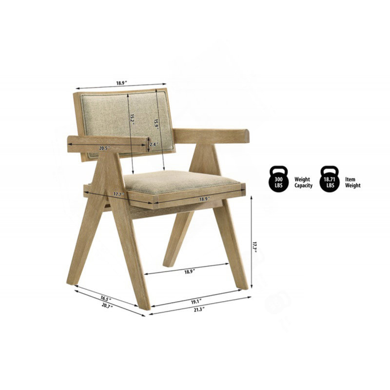 Ensemble de 2 chaises de salle à manger en bois de chêne clair