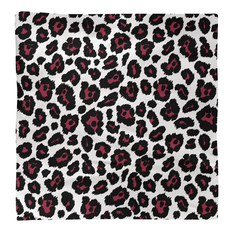 Cotton Animal Print Square Napkin, White/Red, 22" x 22"