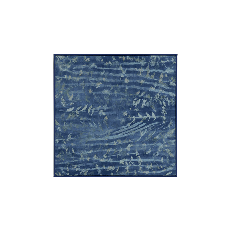 Machine Washable Gray Area Rug, Square 6'
