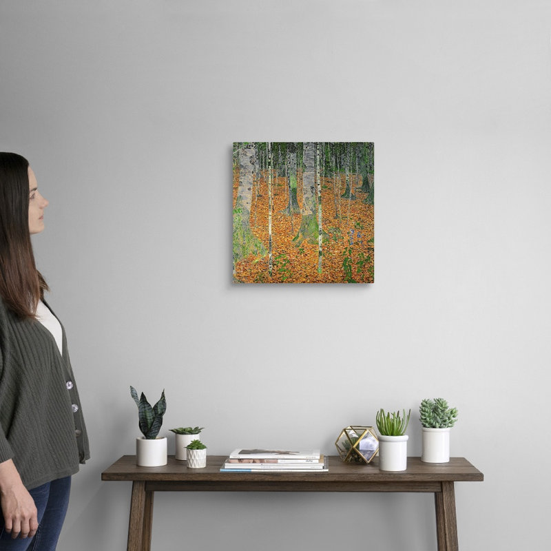 «The Birch Wood, 1903» par Gustav Klimt, reproduction sur toile, Toile tendue, H 16 po x l 16 po x P 1,25 po
