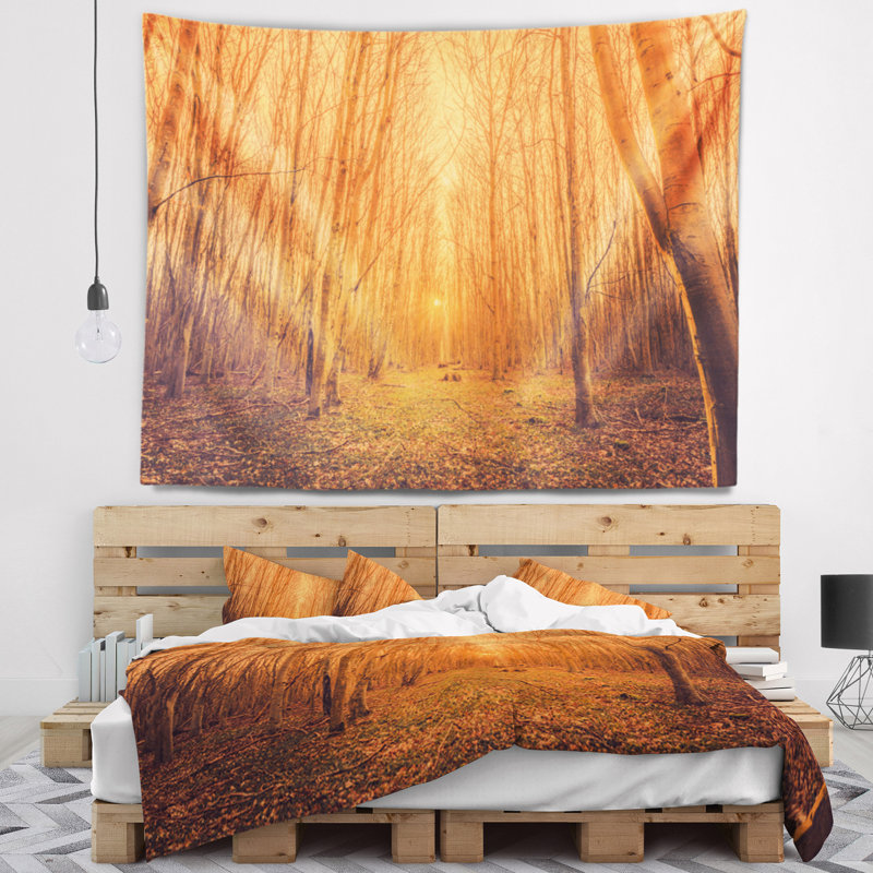 Tapisserie «Schafer Sunrise in a Forest», H 32 po x l 39 po
