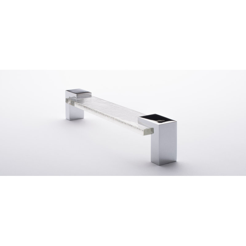 Affinity 5.625" Center to Center Bar Pull, Polished Chrome/Clear