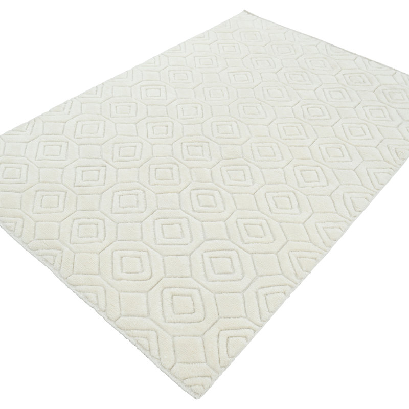Cream Moroccan Wool Rug - 4'10" x 8'8"