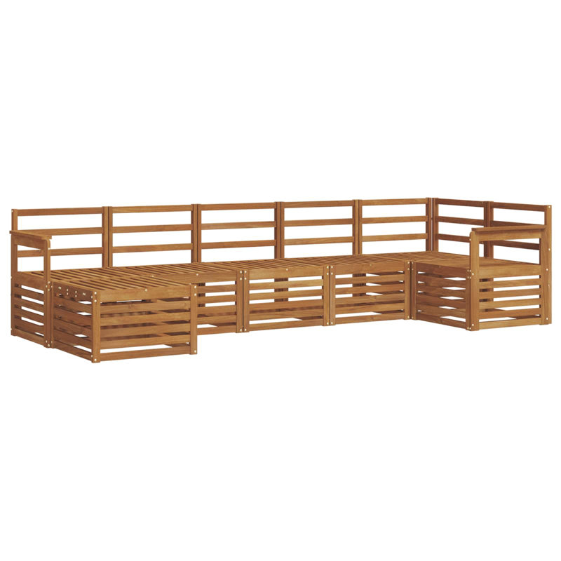 306 cm W Solid Wood Patio Corner Sofa Set