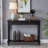 Black Solid Wood Rectangular Console Table-537317224