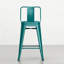 4 4 tabourets de comptoir en métal 24 po - look industriel avec croisillon bleu sarcelle - hauteur 24 po - bleu, style moderne, dossier incurvé pour plus de facilité, repose-pieds relaxant, conception stable