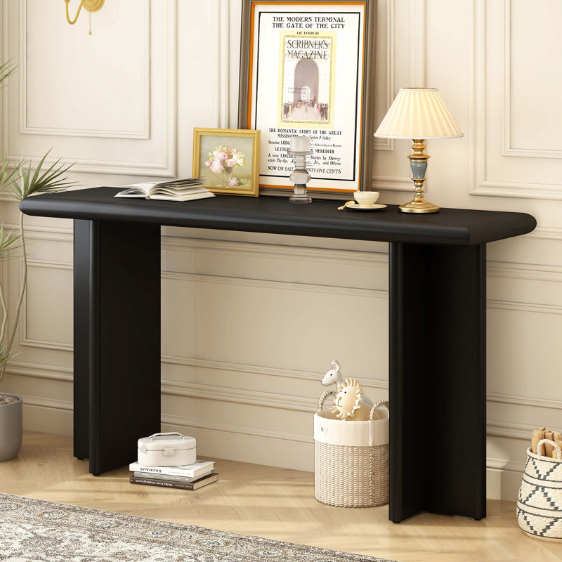 Console moderne avec pieds en L, Noir