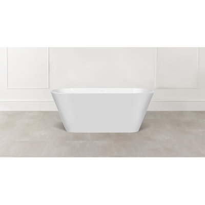 Vetralla Painted 58-3/4" x 29-1/8" Freestanding Soaking Bathtub in Volcanic Limestone™ with Overflow Hole